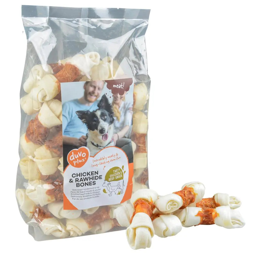 Duvo+ Chicken & Rawhide Small Bones - Dog Treats Duvo+