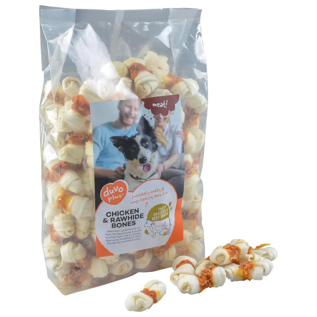Duvo+ Chicken & Rawhide Small Bones - Dog Treats Duvo+