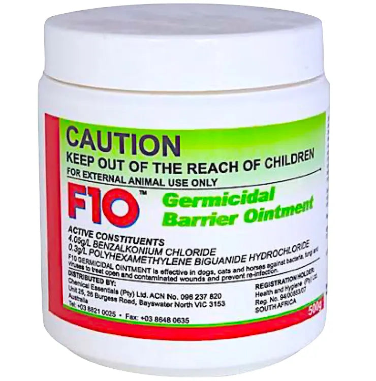 F10 GERMICIDAL BARRIER, ANTISEPTIC, ANTIBACTERIAL, ANTIFUNGAL OINTMENT FOR ANIMAL F10
