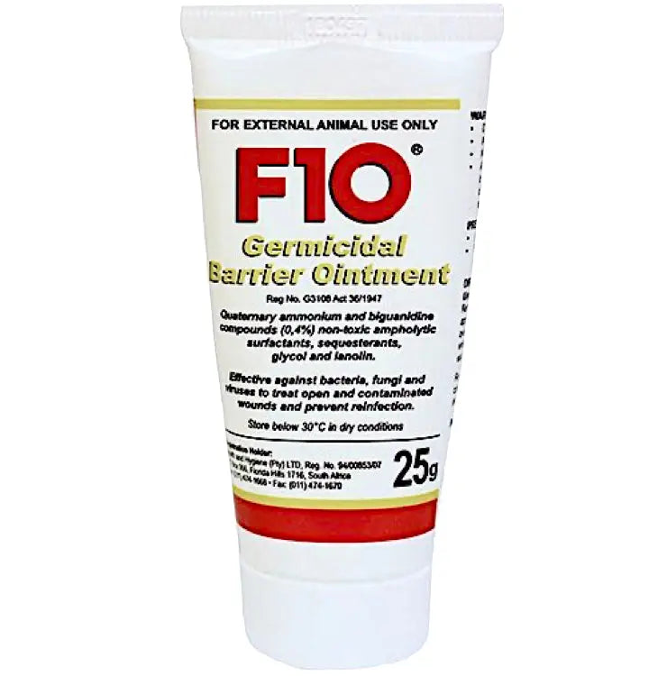 F10 GERMICIDAL BARRIER, ANTISEPTIC, ANTIBACTERIAL, ANTIFUNGAL OINTMENT FOR ANIMAL F10