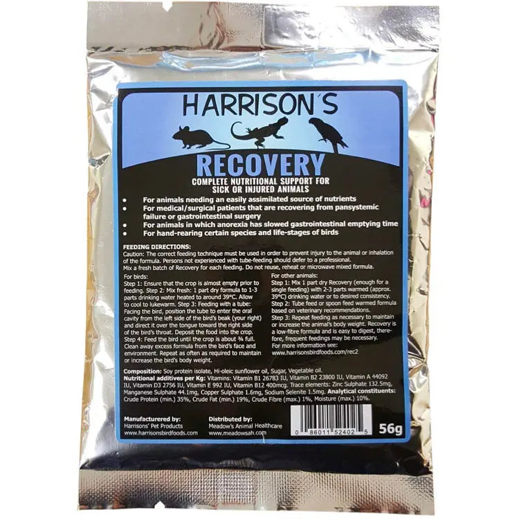 HARRISON'S RECOVERY FORMULA FOR SICK OR INJURED ANIMAL 56G HARRISON'S BIRD FOODS