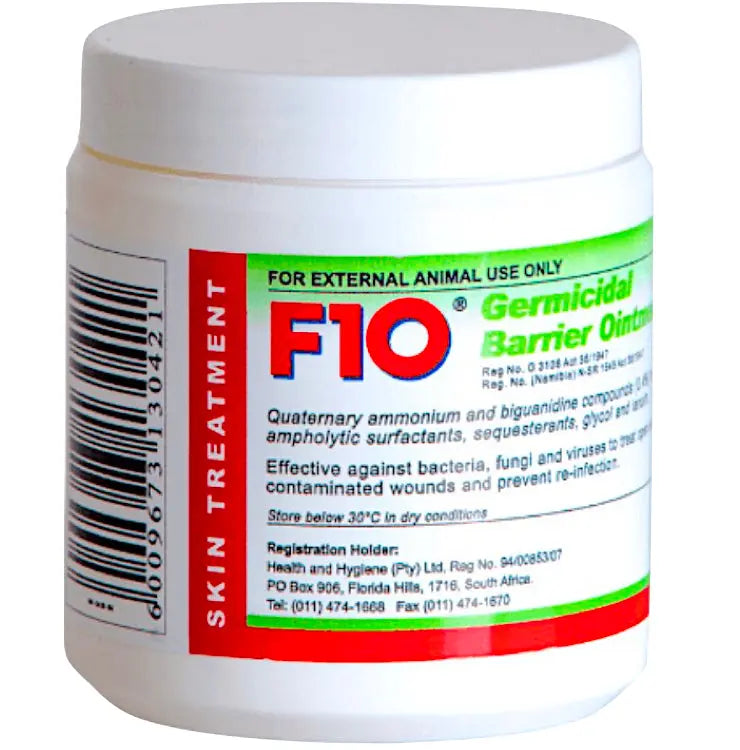 F10 GERMICIDAL BARRIER, ANTISEPTIC, ANTIBACTERIAL, ANTIFUNGAL OINTMENT FOR ANIMAL F10