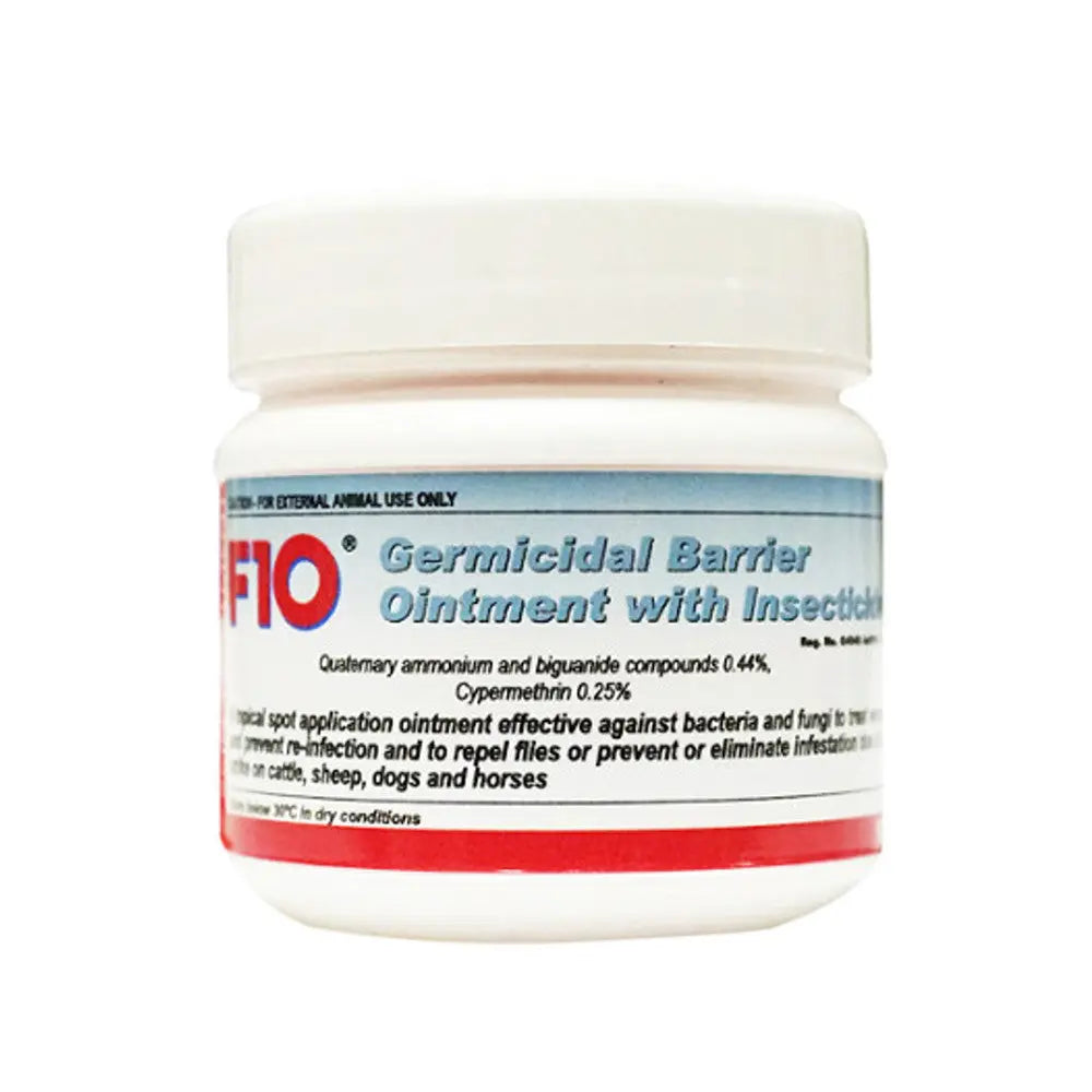 F10 GERMICIDAL ANTISEPTIC, ANTIBACTERIAL, ANTIFUNGAL OINTMENT WITH INSECTISIDE F10