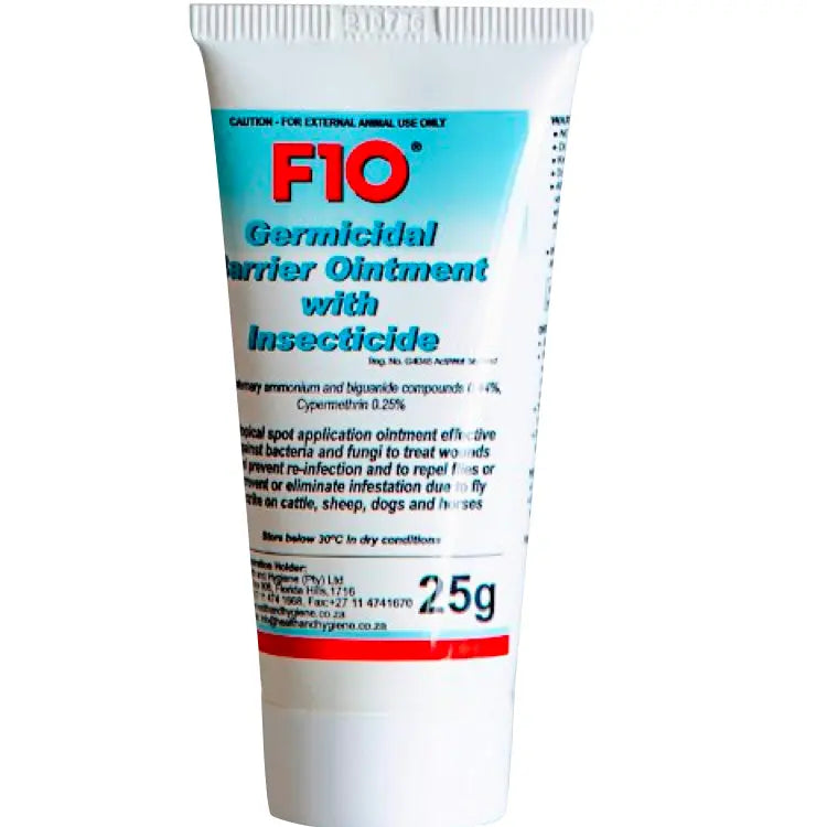 F10 GERMICIDAL ANTISEPTIC, ANTIBACTERIAL, ANTIFUNGAL OINTMENT WITH INSECTISIDE F10