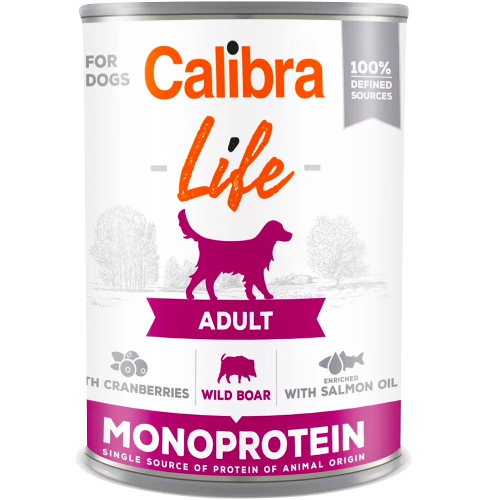 CALIBRA DOG LIFE CAN ADULT WILD BOAR WITH CRANBERRY WET FOOD 400 GM Calibra