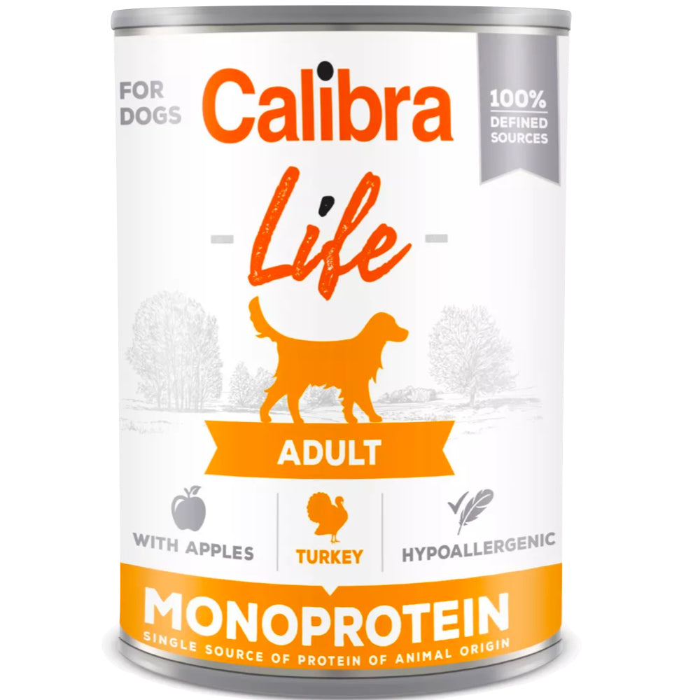 CALIBRA DOG LIFE CAN ADULT TURKEY WITH APPLES WET FOOD 400 GM Calibra
