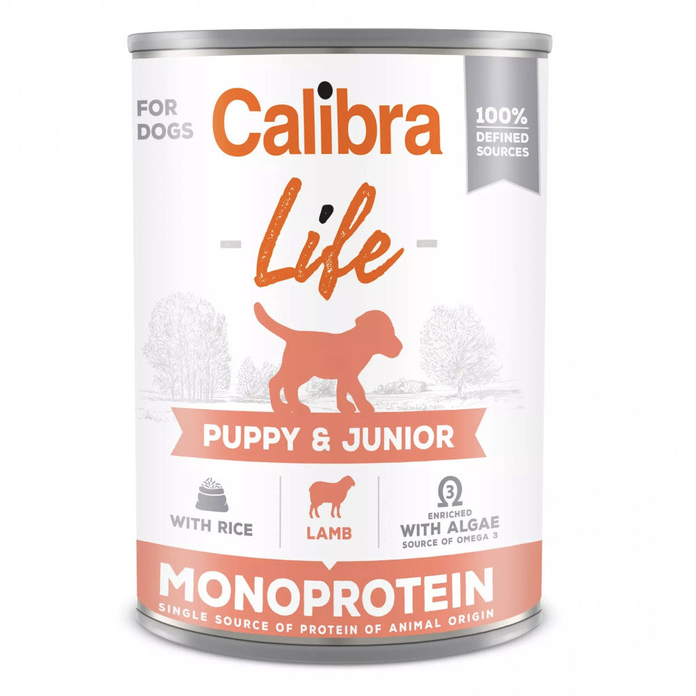 CALIBRA DOG LIFE CAN PUPPY & JUNIOR LAMB WITH RICE 400 GM Calibra