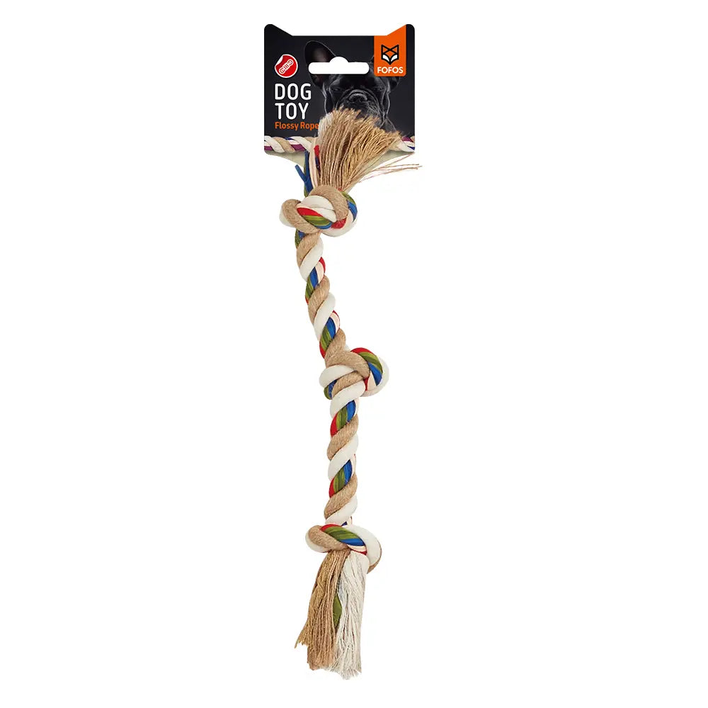 FOFOS 3 Knots Flossy Rope Dog Toy Petszapp