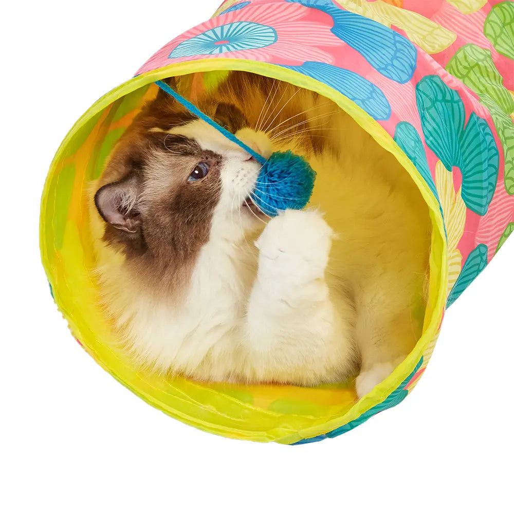 FOFOS FLORAL POP UP CAT TUNNEL FOFOS