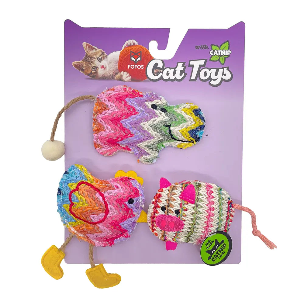 FOFOS INTERACTIVE CHIC 3 CAT TOY 3PK FOFOS