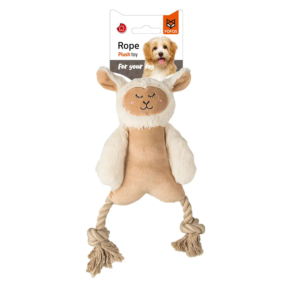 FOFOS ROPE LEG PLUSH SHEEP DOG TOY FOFOS