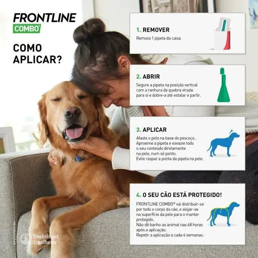 FRONTLINE FLEA & TICK SPOT ON COMBO FOR DOGS & HOME PROTECTION, 20 - 40 KG  | 3 Doses Boehringer Ingelheim