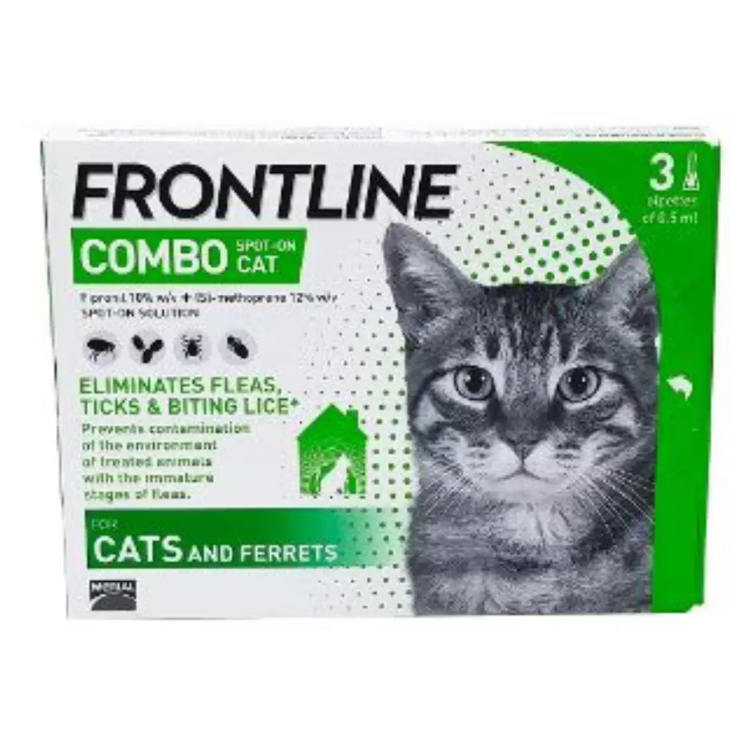 FRONTLINE FLEA & TICK SPOT ON COMBO FOR CATS & HOME PROTECTIONS | 3 Doses Boehringer Ingelheim
