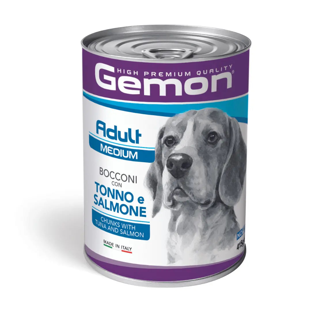 GEMON DOG ADULT MEDIUM WITH TUNA & SALMON WET DOG FOOD 415 Gm Gemon