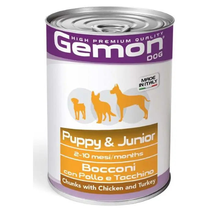 GEMON DOG PUPPY & JUNIOR WITH CHICKEN AND TURKEY 415 Gm Gemon