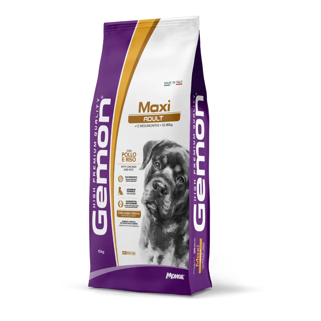GEMON DOG MAXI ADULT WITH CHICKEN AND RICE 15 KG Gemon