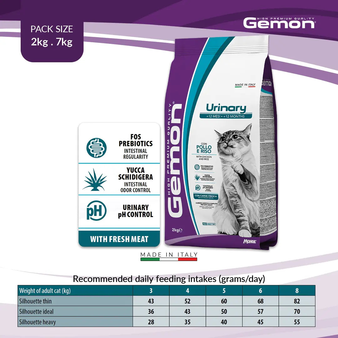 GEMON ADULT CAT URINARY WITH CHICKEN AND RICE 7 KG Gemon