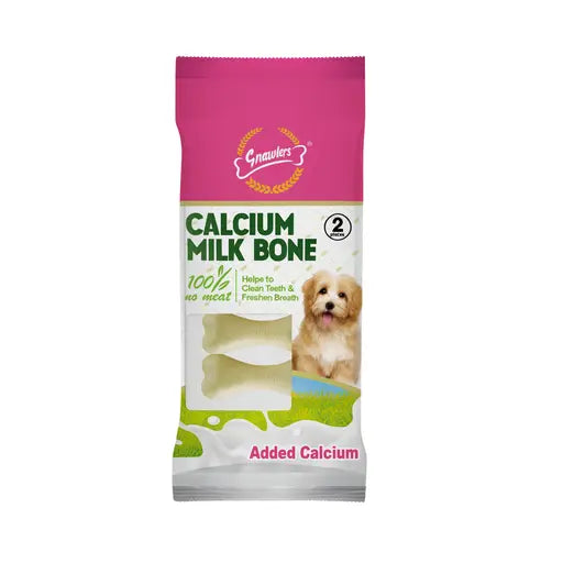 GNAWLWERS CALCIUM MILK BONE 2" SMALL SNAKC FOR DOGS GNAWLERS