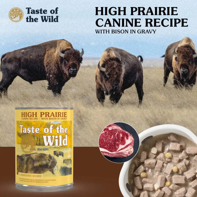 TASTE OF THE WILD HIGH PRAIRIE CANINE RECIPE WITH BISON IN GRAVY 374G TASTE OF THE WILD