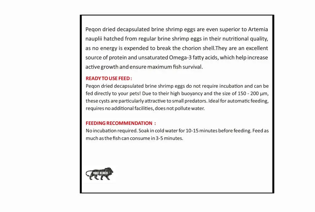 HORIZON PEQON DECAP ARTEMIA CYST READY TO FEED DECAPSULATED BRINE SHRIMP EGGS 80CAPS Horizon