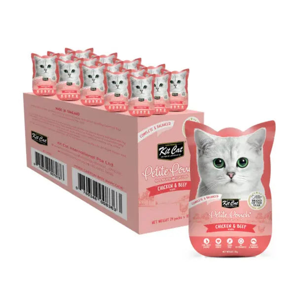 KIT CAT PETITE POUCH CHICKEN & BEEF 70G Petszapp