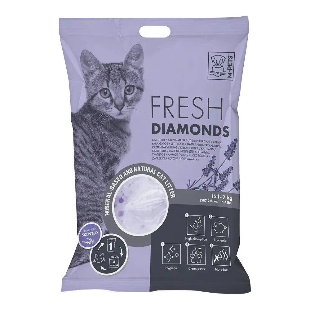 M-PETS FRESH DIAMONDS SILICA GEL CAT LITTER M-PETS