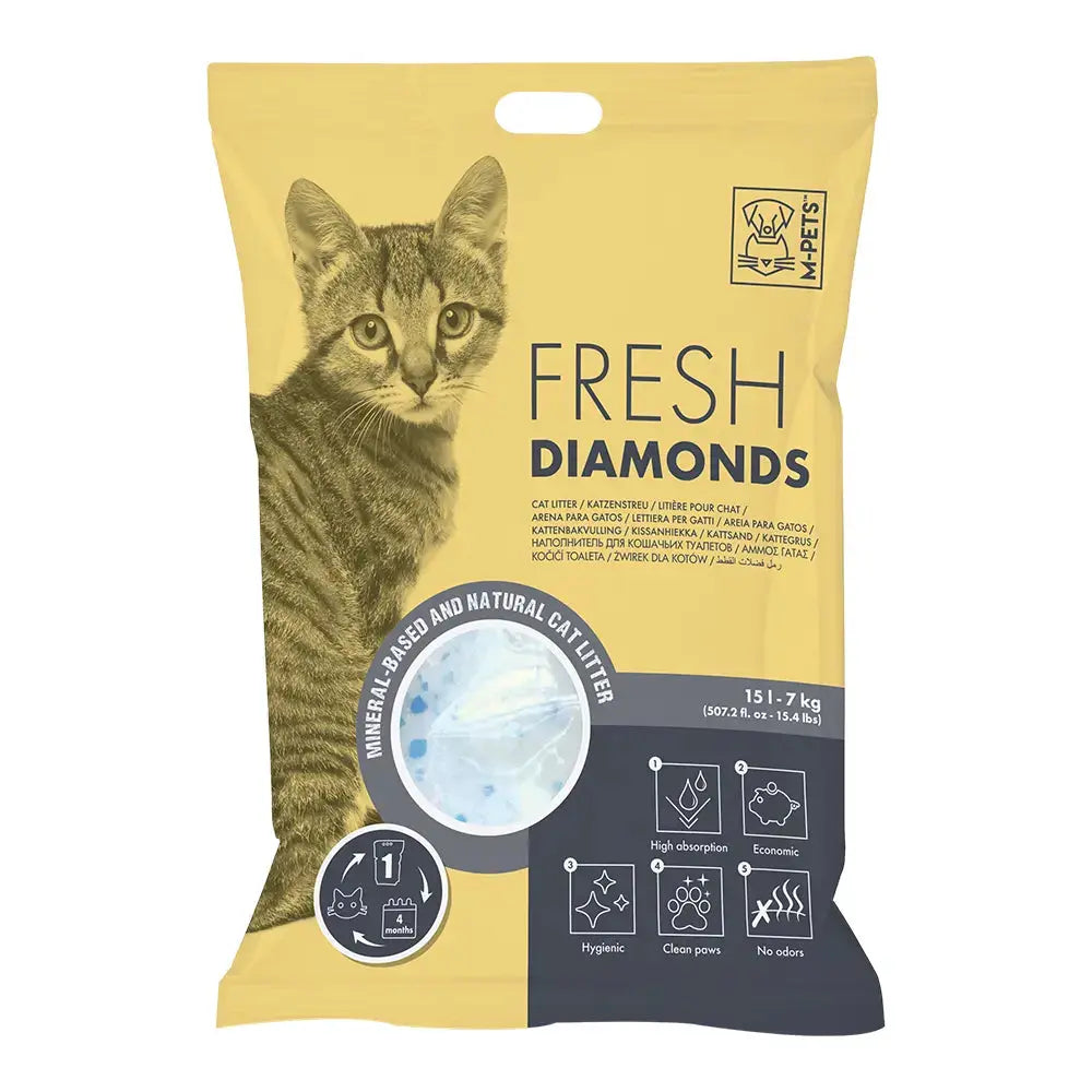 M-PETS FRESH DIAMONDS SILICA GEL CAT LITTER M-PETS