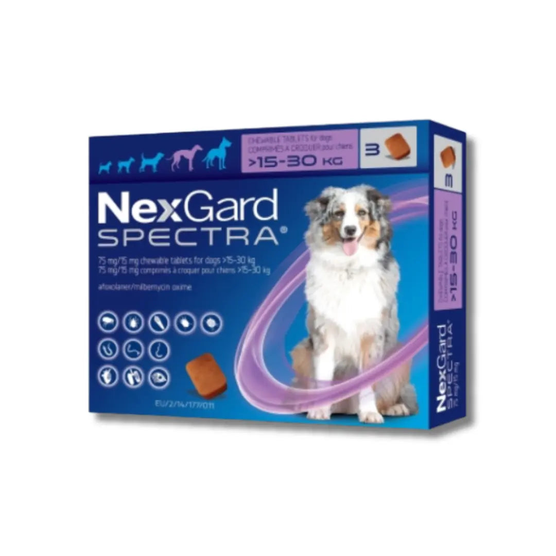 NEXGARD SPECTRA ANTIPARASITIC & DEWORMING CHEWS FOR DOG 15.1 - 30KG Zoetis