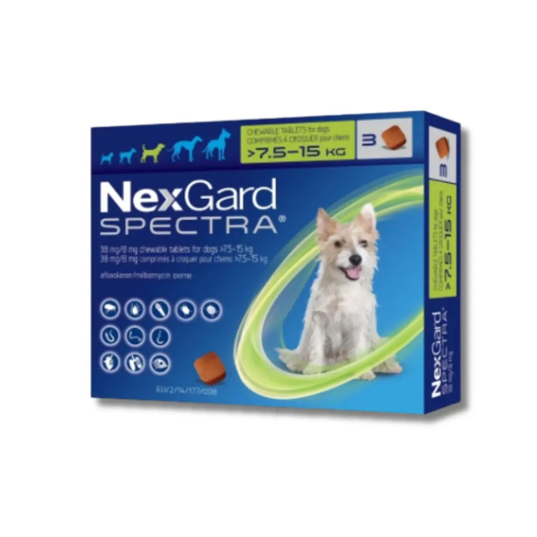 NEXGARD SPECTRA ANTIPARASITIC & DEWORMING CHEWS FOR DOG 7.6 - 15KG Boehringer Ingelheim