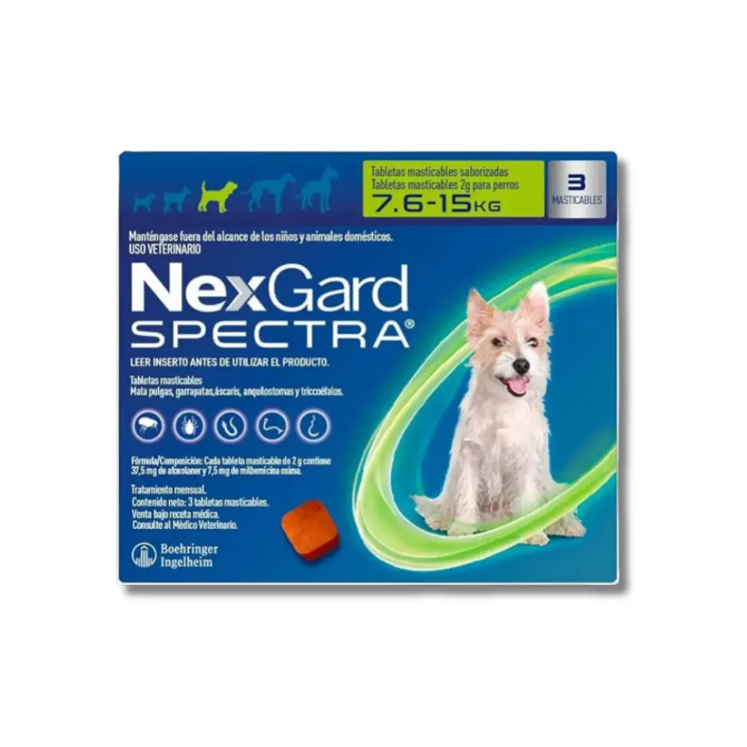 NEXGARD SPECTRA ANTIPARASITIC & DEWORMING CHEWS FOR DOG 7.6 - 15KG Boehringer Ingelheim