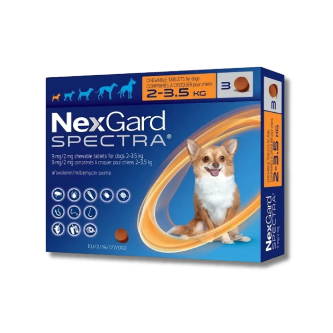 NEXGARD SPECTRA ANTIPARASITIC & DEWORMING CHEWS FOR SMALL DOG 2-3.5 KG Zoetis
