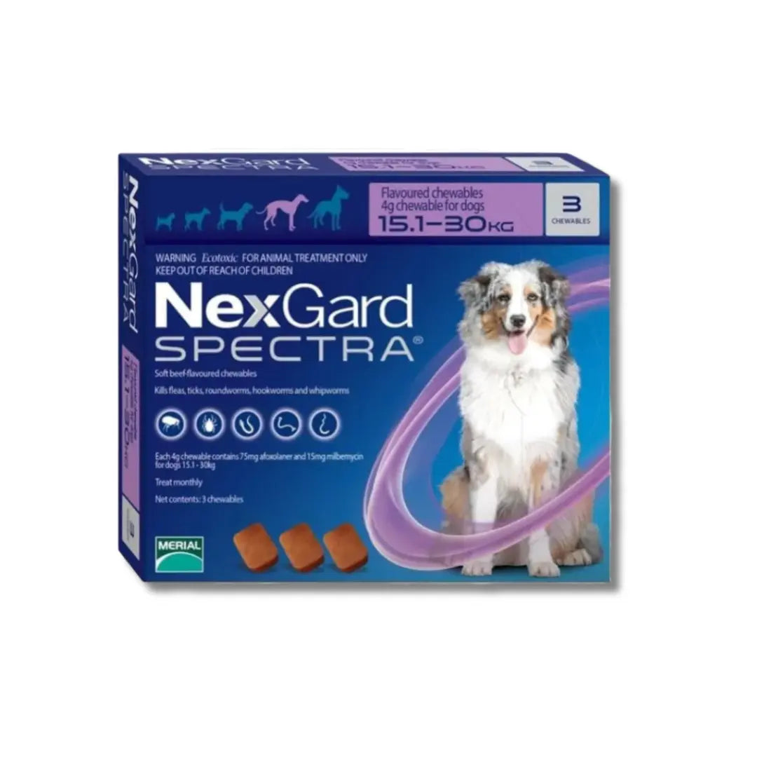 NEXGARD SPECTRA ANTIPARASITIC & DEWORMING CHEWS FOR DOG 15.1 - 30KG Zoetis