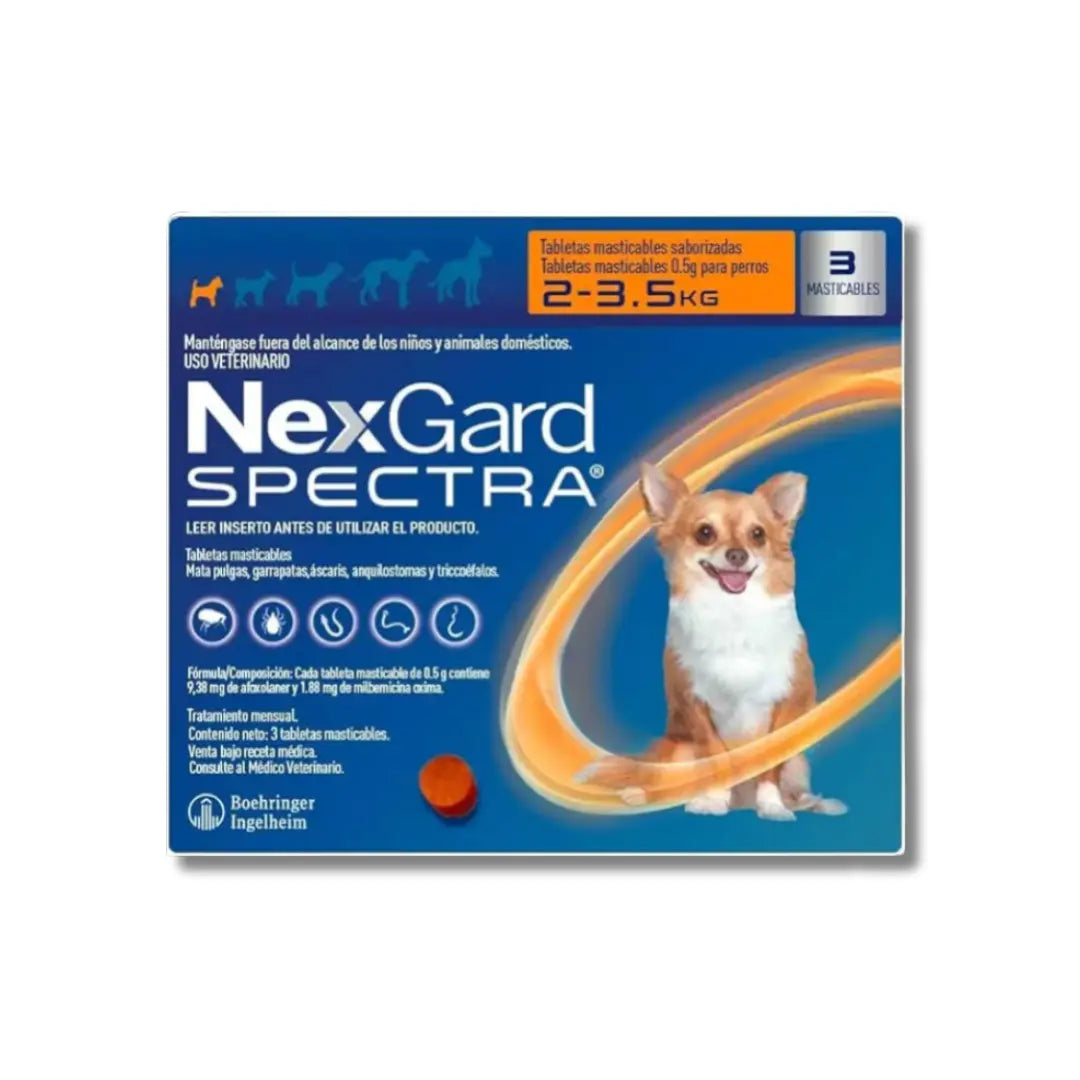 NEXGARD SPECTRA ANTIPARASITIC & DEWORMING CHEWS FOR SMALL DOG 2-3.5 KG Zoetis