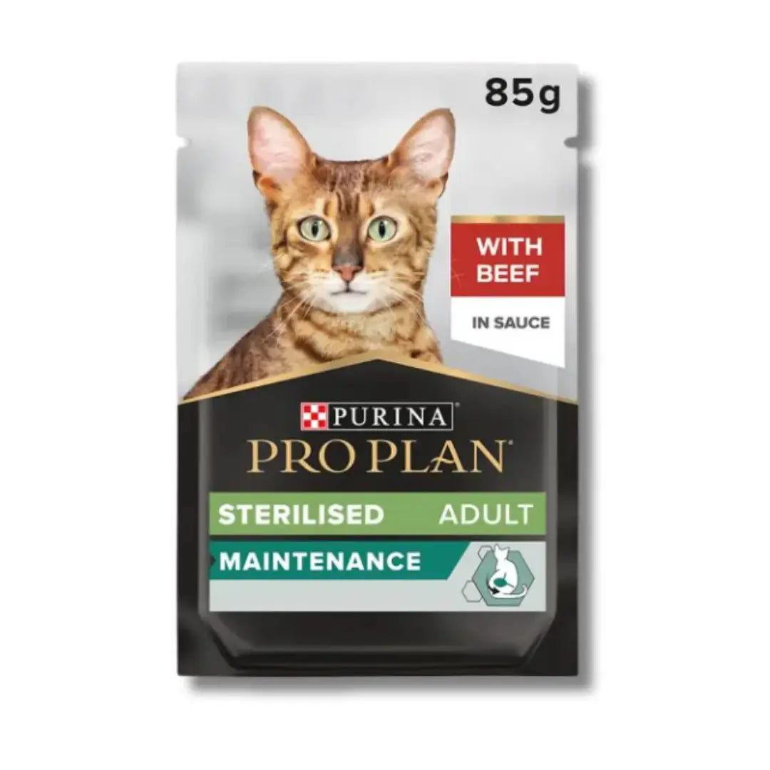 PRO PLAN STERILISED WET CAT FOOD IN GRAVY MULTIPACK 10X85G Purina Pro Plan
