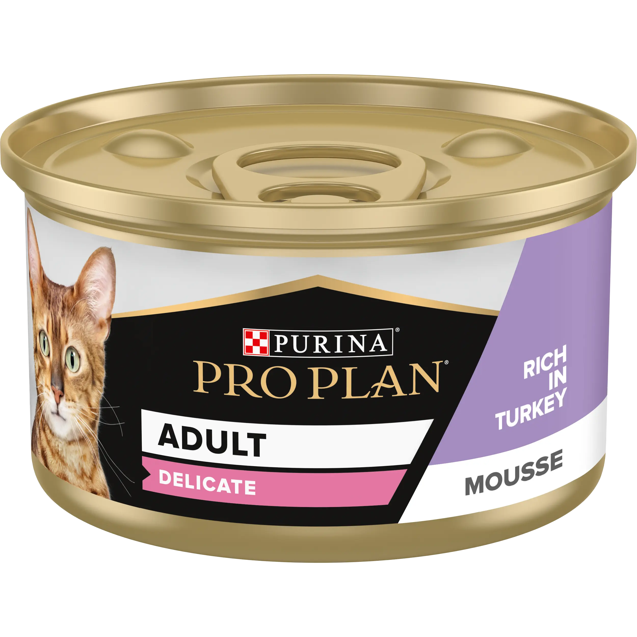 PURINA PRO PLAN ADULT DELICATE DIGESTION, WET CAT FOOD, MOUSSE RICH IN TURKEY, 24 X 85G GSG