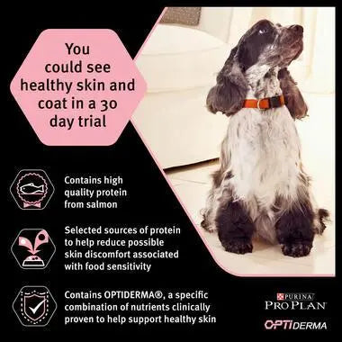 PURINA® PRO PLAN® DOG MEDIUM ADULT SENSITIVE SKIN WITH OPTIDERMA® RICH IN SALMON DRY FOOD PetFit.ae