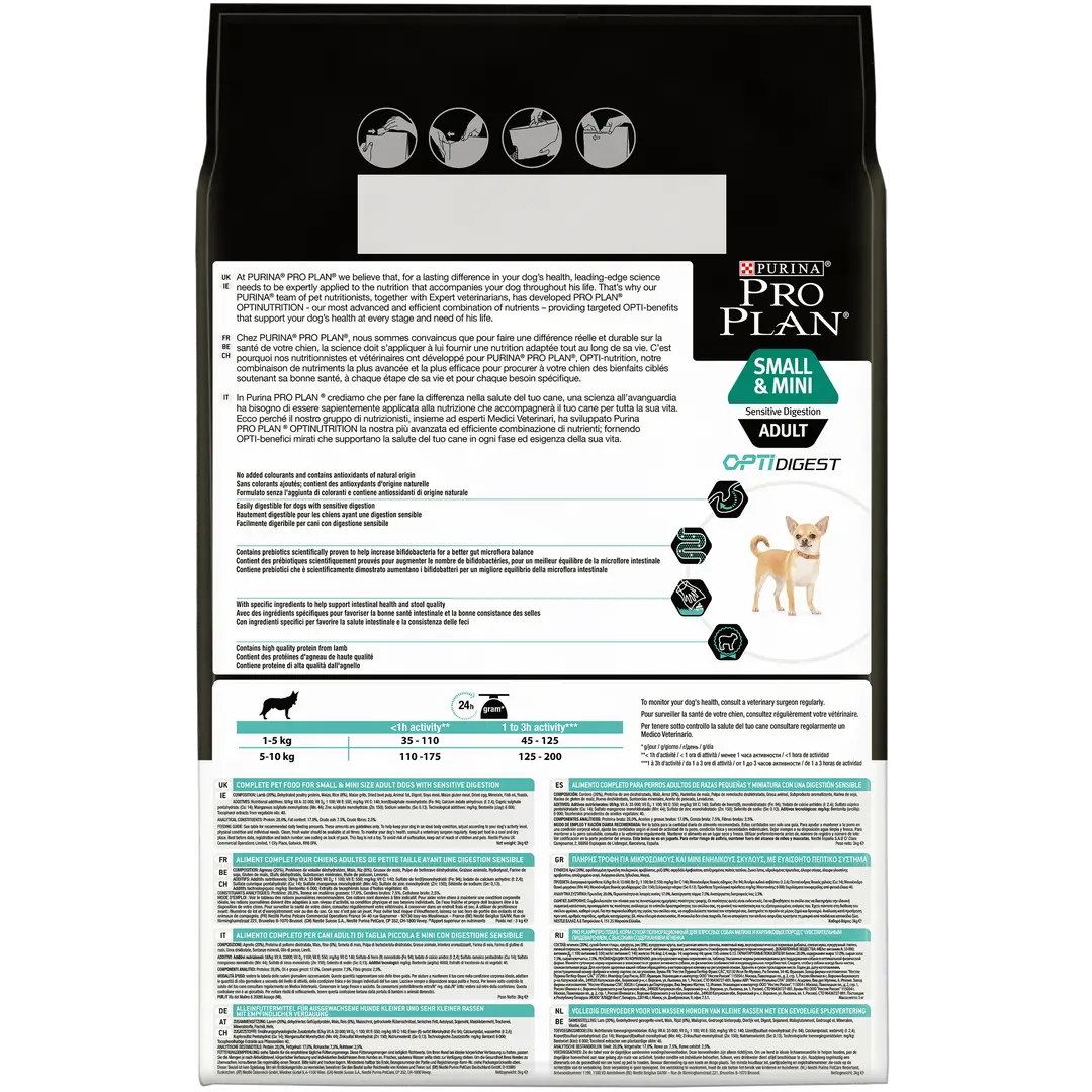 PURINA® PRO PLAN® DOG SMALL & MINI ADULT SENSITIVE DIGESTION WITH OPTIDIGEST® RICH IN LAMB PetFit.ae