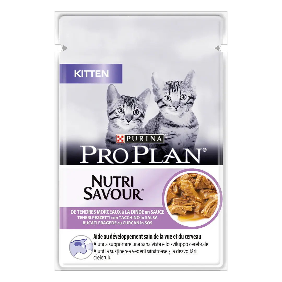 PURINA® PRO PLAN® KITTEN NUTRISAVOUR TURKEY IN GRAVY WET CAT FOOD, 85 GM PACK OF 26 Purina Pro Plan