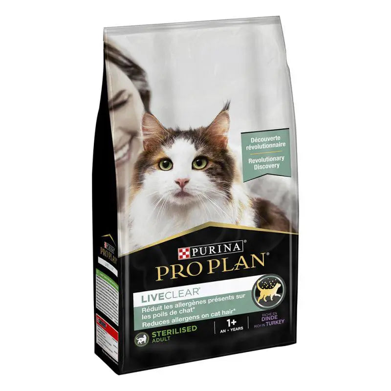 PURINA PRO PLAN LIVECLEAR STERILISED ADULT, RICH IN TURKEY DRY CAT FOOD 1.4 KG PetFit.ae