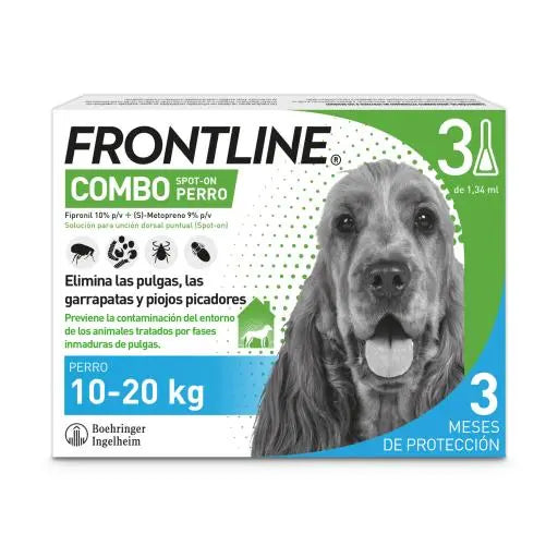 FRONTLINE FLEA & TICK SPOT ON COMBO FOR DOGS & HOME PROTECTION, 10 - 20 KG  | 3 Doses Boehringer Ingelheim