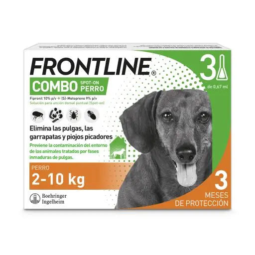 FRONTLINE FLEA & TICK SPOT ON COMBO FOR DOGS, 2 - 10 KG | 3 Doses Boehringer Ingelheim