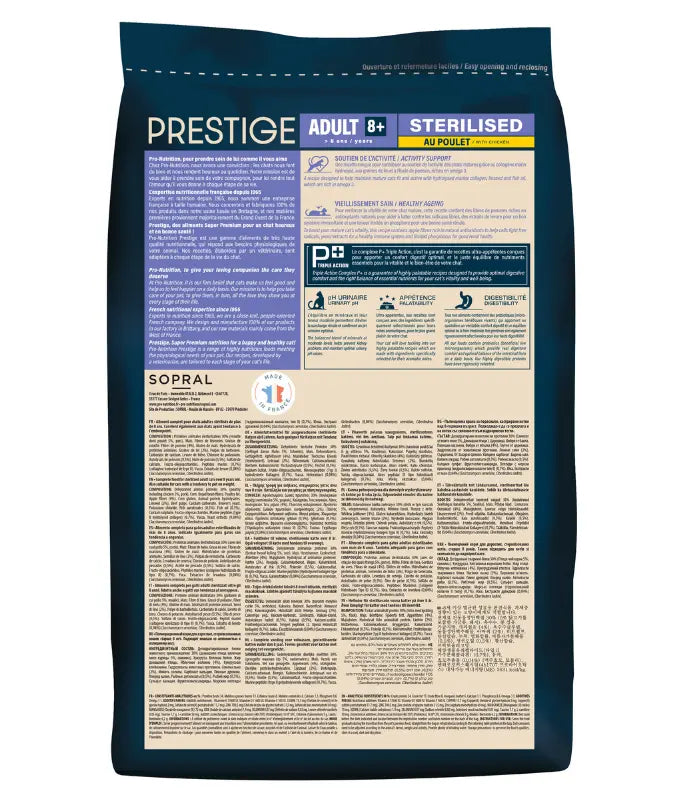 PRO NUTRITION PRESTIGE CAT ADULT 8+ STERILISED CHICKEN Pro Nutrition