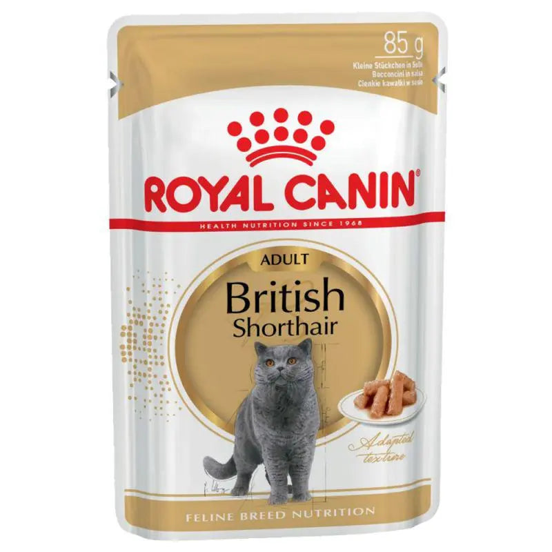 ROYAL CANIN FELINE BREED NUTRITION BRITISH SHORTHAIR WET FOOD POUCH, 85 G Royal Canin