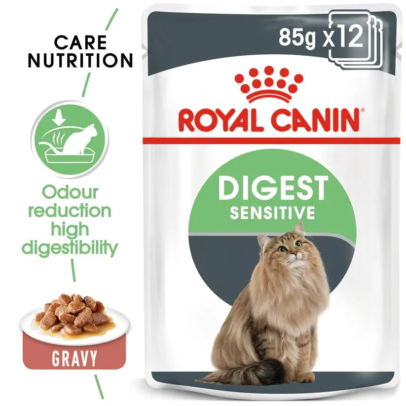 ROYAL CANIN FELINE CARE NUTRITION DIGEST SENSITIVE GRAVY WET FOOD POUCH, 85G Royal Canin