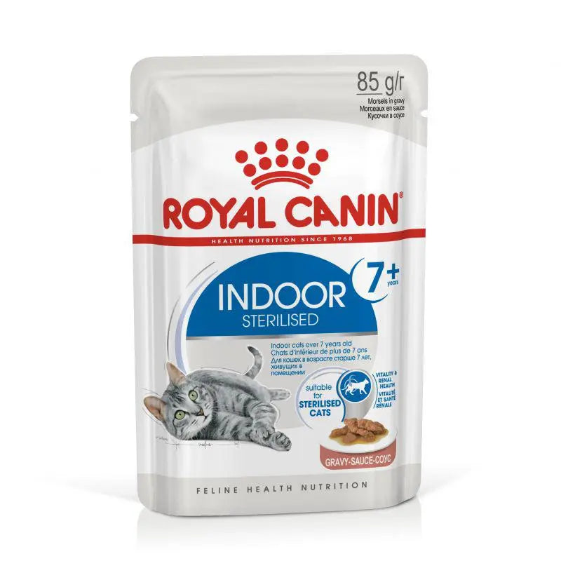 ROYAL CANIN FELINE HEALTH NUTRITION INDOOR STERILISED 7+ GRAVY WET FOOD POUCH, 85G Royal Canin