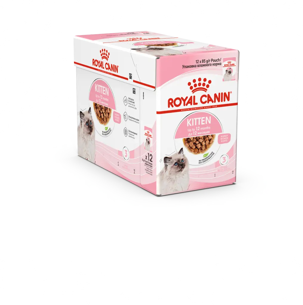 ROYAL CANIN FELINE HEALTH NUTRITION KITTEN GRAVY WET FOOD POUCH 1 Box(12×85g) Royal Canin