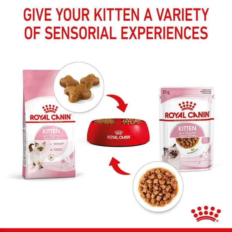 ROYAL CANIN FELINE HEALTH NUTRITION KITTEN GRAVY WET FOOD POUCH 1 Box(12×85g) Royal Canin