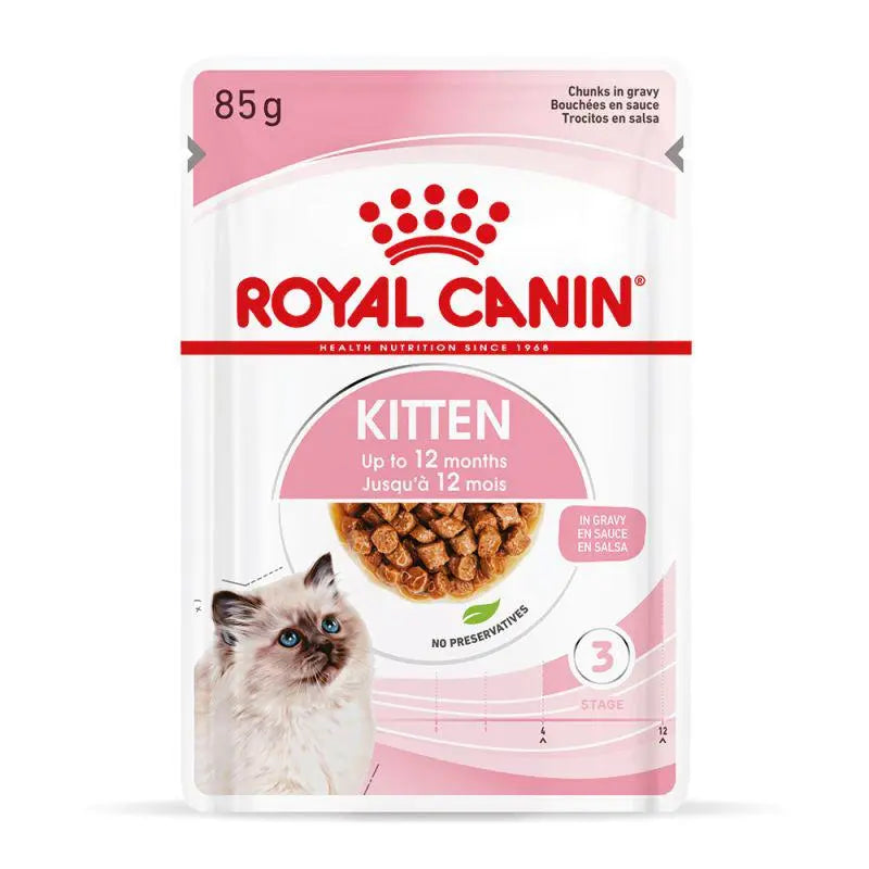 ROYAL CANIN FELINE HEALTH NUTRITION KITTEN GRAVY WET FOOD POUCH 1 Box(12×85g) Royal Canin