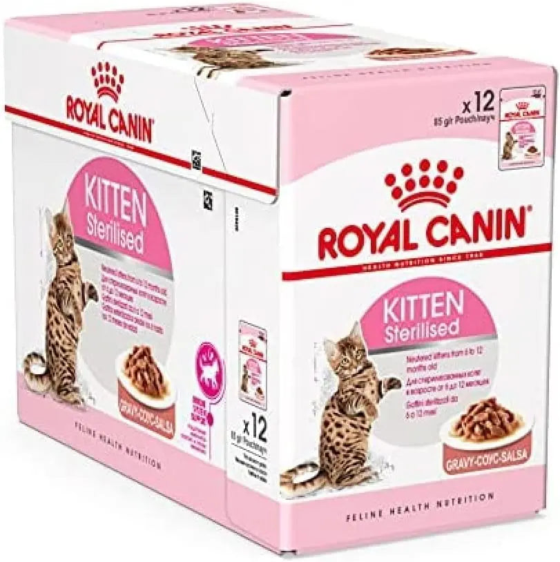 ROYAL CANIN FELINE HEALTH NUTRITION KITTEN STERILISED GRAVY WET CAT FOOD POUCH, 85G Royal Canin