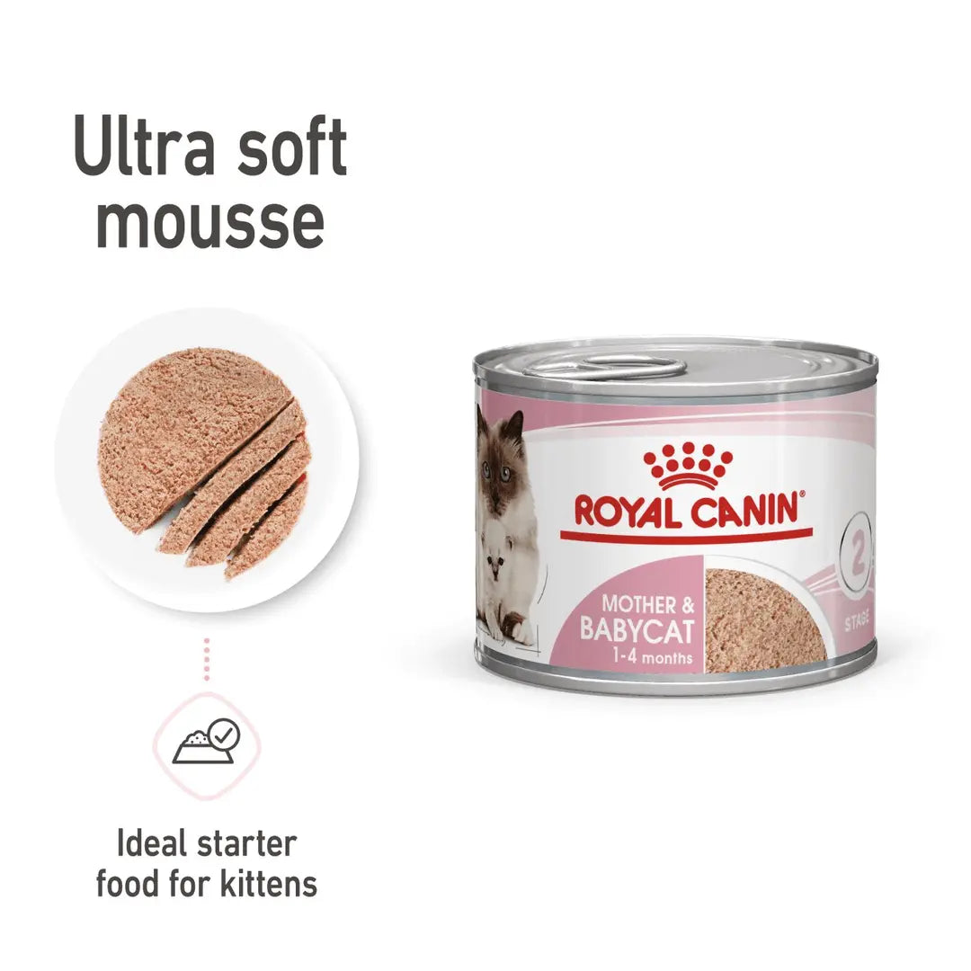 ROYAL CANIN FELINE MOTHER & BABYCAT MOUSSE WET FOOD CAN, 195G Royal Canin